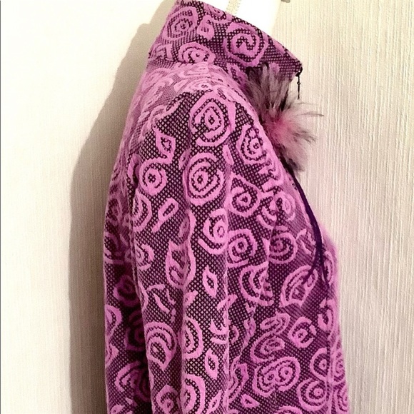 RAFAEL SPORT Fuschia Rose Print Full Zip Athletic Jacket Size Small - Picture 7 of 14